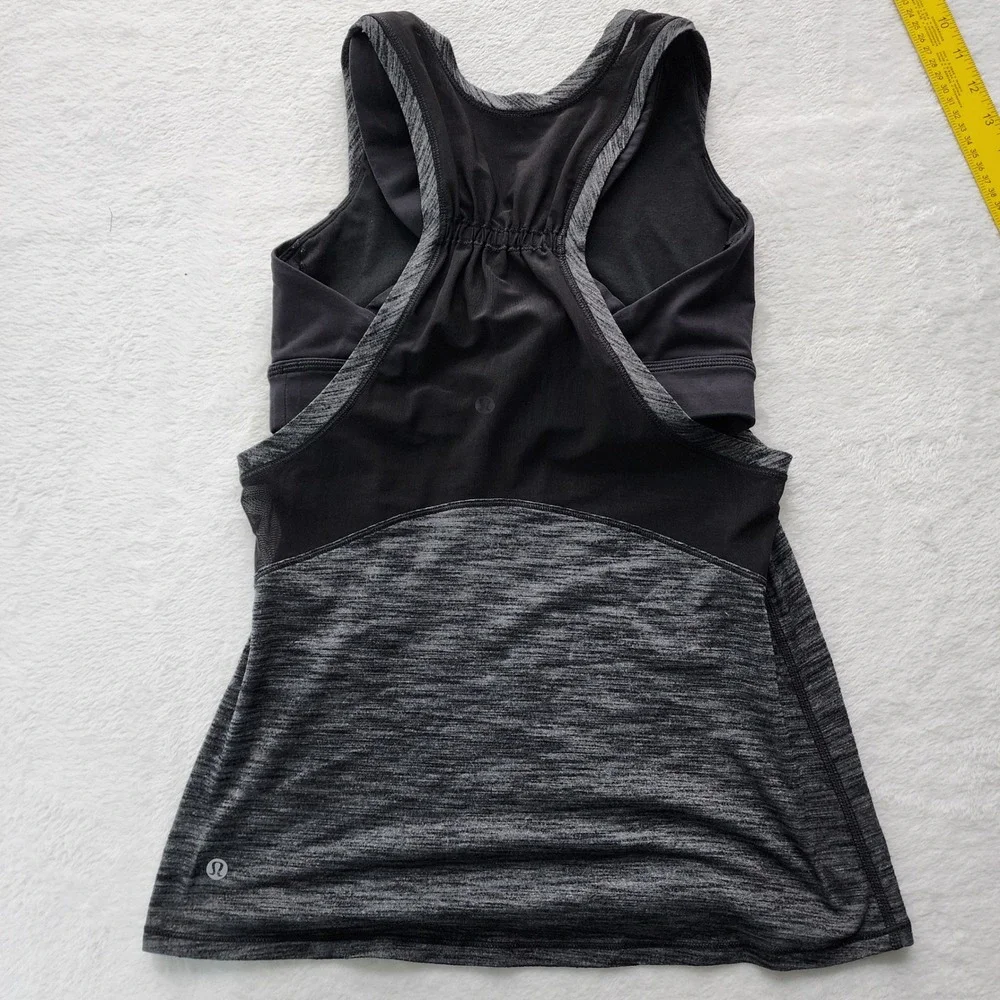 Lululemon Work The Circuit Tank Top Womens 6 Mesh Back Built in Sports Bra Yoga - Picture 10 of 13